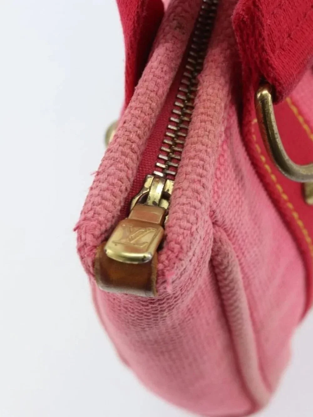 LOUIS VUITTON Antigua Cabas PM Hand Bag Rouge Pink M40088 LV Auth ka2366 - Picture 11 of 15